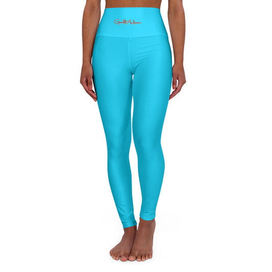Gerald-Anderson High Waisted Yoga Leggings - Royal Putty Blue